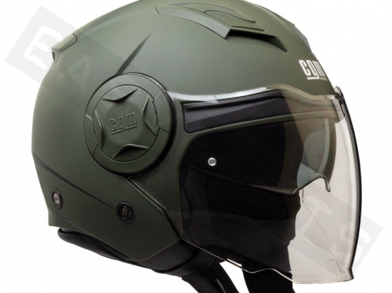 Helmet Demi Jet CGM 129A Illinois Matt Green (double visor)